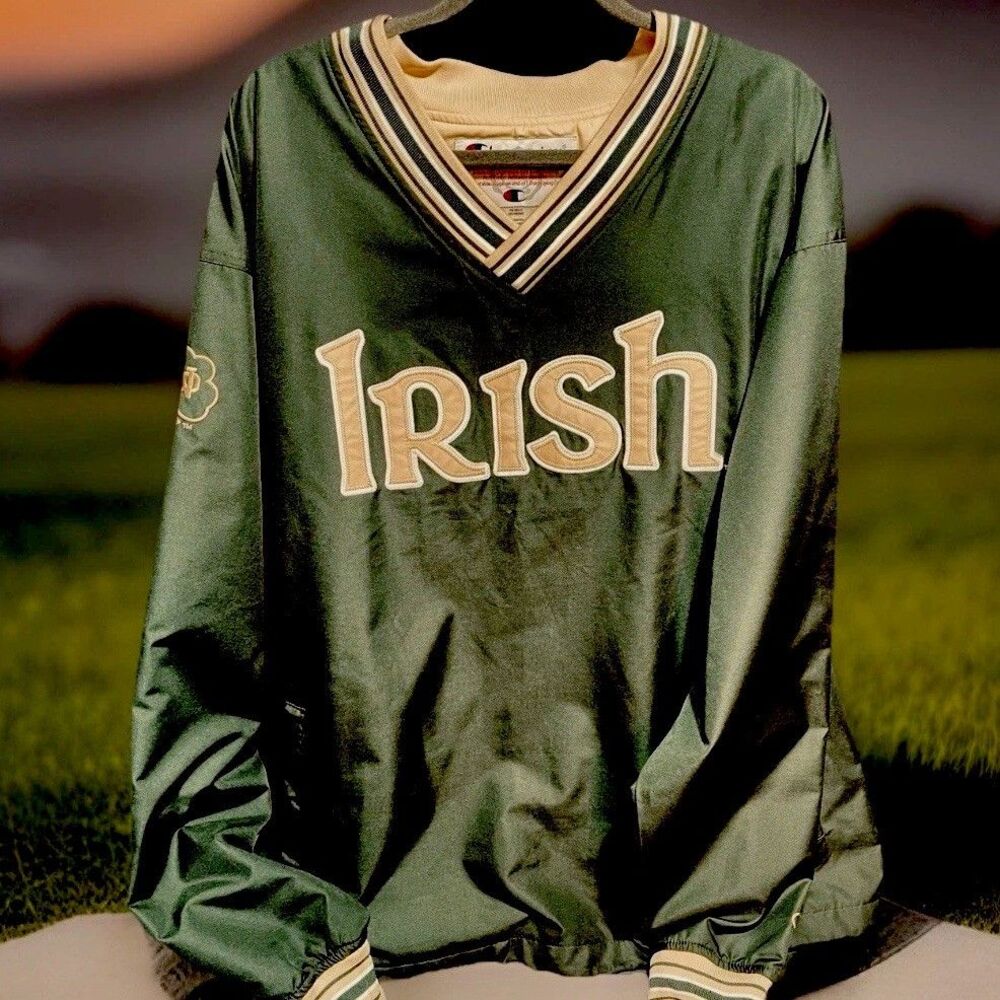 Champion Notre Dame Lined Long Sleeve Golf Sz XL Drawstring Bottom N10